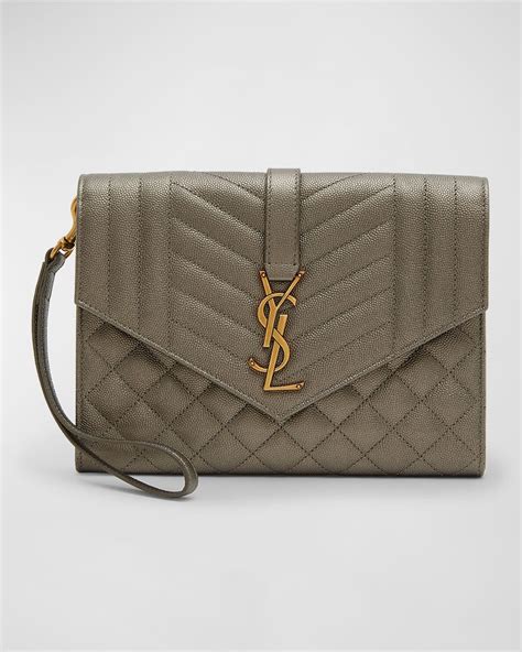 monogram quilted leather clutch ysl|YSL evening clutch.